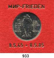 Deutsche Demokratische Republik   PP-Patina !!!!!, 10 Mark 1985.   40. Jahrestag der Befreiung vom Faschismus.  Im Münzrahmen mit goldener Aufschrift 