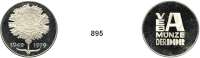 Deutsche Demokratische Republik,  Probe$0 (intern) Nickel.  30. Jahrestag der DDR    Vs.: Nelke mit Staatswappen der DDR (Symbol des blühenden Sozialismus)/ Rs.: VEB A MÜNZE DER DDR