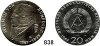 Deutsche Demokratische Republik,  20 Mark 1967    Humboldt.    Rand:  20 MARK   20 MARK   20 MARK