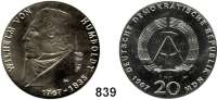 Deutsche Demokratische Republik,  20 Mark 1967   Humboldt.    Rand:  20 MARK   20 MARK   20 MARK.