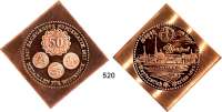 M E D A I L L E N,Numismatik  Kupferklippe 2017.  50 Jahre Fachgruppe Numismatik Wittstock.  Kupferstich Wittstock 