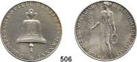 M E D A I L L E N,Olympiade Berlin 1936 Offizielle Silbermedaille 1936 (Karl Roth).  Steh. Viktoria mit Lorbeerzweig und Lorbeerkranz. / Glocke.  Rand: SÄCHS. MÜNZE 999 f.  36,6 mm.  22,58 g.
