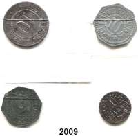 Notmünzen; Marken und Zeichen,0 L O T S     L O T S     L O T S LOT von 4 Notmünzen mit dem Anfangsbuchstaben 