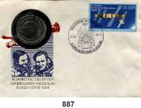 Deutsche Demokratische Republik,  10 Mark 1978.    Weltraumflug.  Im Numisbrief (Poststempel : 26.08.88-12).