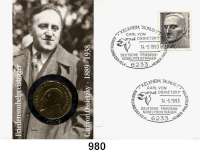 Deutsche Demokratische Republik,  5 Mark 1989.   Ossietzky.  Im Numisbrief (Poststempel : 14.-5.1993).