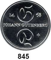 Deutsche Demokratische Republik,  10 Mark 1968.  Gutenberg.  Aluminiumabschlag der Vorderseite.