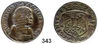 Deutsche Münzen und Medaillen,Magdeburg, Erzbistum August von Sachsen - Weißenfels 1638 - 1680 1/3 Taler 1672 HHF, Halle.  9,61 g.  v.S. 870.