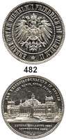 M E D A I L L E N,Städte Berlin Silbermedaille 1894 (W. Mayer) zur Einweihung des Reichstagsgebäudes in Berlin. Reichsadler und Umschrift. / Ansicht des Gebäudes.  Rand: Ein Gedaechtnis Thaler.  33,2 mm.  18 g.