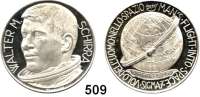 M E D A I L L E N,Luftfahrt - Raumfahrt Raketen / Raumschiffe Silbermedaille 1962 (F. Giannone).  Auf den US-amerikanischen Astronauten Walter M. Schirra.  Auf seinen Raumflug mit dem Raumschiff Sigma 7.  30 mm.  13,78 g.
