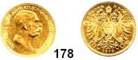 Österreich - Ungarn,Habsburg - Lothringen Franz Josef I. 1848 - 1916 10 Kronen 1909.  (3,05g fein).  Frühwald 1954.  Schön 17.  KM 2815.  Fb. 512.  GOLD