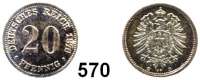 R E I C H S M Ü N Z E N,Kleinmünzen  20 Pfennig 1876 D.