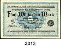 P A P I E R G E L D,D A N Z I G  5 Milliarden Mark  11.10.1923.  Ros. DAN-33 a.