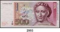 P A P I E R G E L D,BUNDESREPUBLIK DEUTSCHLAND  500 Deutsche Mark 1.8.1991.  YA...A.  Austauschnote.  Ros. BRD-45.b.