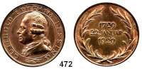 M E D A I L L E N,Personen Lessing, Gotthold Ephraim Bronzemedaille 1929 (F. Hörnlein).  Dickabschlag der Medaille zu seinem 200. Geburtstag.  AFA 224.  35,5 mm.  38,19 g.
