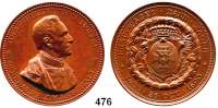M E D A I L L E N,Personen Moltke, Helmuth Graf von (+1891) Bronzemedaille 1890 (A. Krüger).  Zu seinem 90. Geburtstag.  Brustbild nach rechts. / Wappen, Umschrift: ERST WÄGEN DANN WAGEN.  44,3 mm.  40,92 g.  Im Etui.