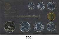 Deutsche Demokratische Republik,K U R S S Ä T Z E  Minisatz 1983.  1 Pfennig bis 2 Mark und Medaille 