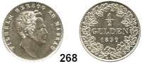 Deutsche Münzen und Medaillen,Nassau Wilhelm 1816 - 1839 1/2 Gulden 1839.  AKS 44.  Jg. 43.