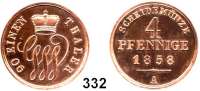 Deutsche Münzen und Medaillen,Schaumburg - Lippe Georg Wilhelm 1807 - 1860 4 Pfennig 1858 A.  AKS 13.  Jg. 11.
