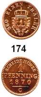 Deutsche Münzen und Medaillen,Preußen, Königreich Wilhelm I. 1861 - 1888 1 Pfennig 1870 C.  AKS 108. Jg. 50.