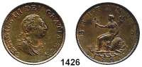 AUSLÄNDISCHE MÜNZEN,Großbritannien Georg III. 1760 - 1820 Half Penny 1799.  Spink 3778.  KM 647.