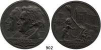 M E D A I L L E N,Medailleur Karl Goetz  Bronzegußmedaille.  Nachprägung der Medaille von 1926.  Wartburg Maientage.  Zu Kienast 367.  71,4 mm.  176,7 g.