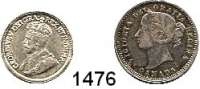 AUSLÄNDISCHE MÜNZEN,Kanada LOTS     LOTS     LOTS 5 Cents 1915 (vz) und 10 Cents 1870 (Rdf., Kratzer, ss).  LOT 2 Stück.