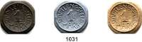 P O R Z E L L A N M Ü N Z E N,Münzen von anderen Deutschen Keramischen Fabriken Stadtlengsfeld 1 Mark o.J.(1921) braun, grau und graublau.  Menzel 23895.  LOT 3 Stück.