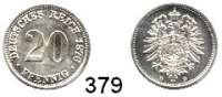 R E I C H S M Ü N Z E N,Kleinmünzen  20 Pfennig 1876 D.