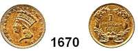 AUSLÄNDISCHE MÜNZEN,U S A  1 Dollar 1857, Philadelphia (1,5g fein).  Kahnt/Schön 38.  KM 86.  Fb. 94.  GOLD