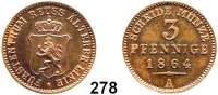 Deutsche Münzen und Medaillen,Reuß Älterer Linie (Obergreiz) Heinrich XXII. 1859 - 1902 3 Pfennig 1864 A.  AKS 17.  Jg. 46.