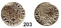 Deutsche Münzen und Medaillen,Danzig, Stadt Kasimir Jagiello 1446 - 1492 Schilling o.J.  1,39 g.  Gum. 458.