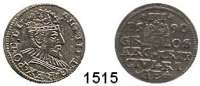 AUSLÄNDISCHE MÜNZEN,Polen Sigismund III. 1587 - 1632 3 Gröscher 1590, Riga.  2,28 g.  Iger R 90.3.