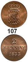 Deutsche Münzen und Medaillen,Bayern Ludwig I. 1825 - 1848 2 Pfennig 1833.  AKS 90.  Jg. 26.