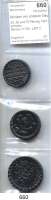 P O R Z E L L A N M Ü N Z E N,Münzen von anderen Deutschen Keramischen Fabriken Höhr 25, 50 und 75 Pfennig 1921 schwarz.   Menzel 11709.  LOT 3 Stück.