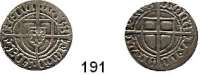 Deutsche Münzen und Medaillen,Deutscher Orden Johann von Tiefen 1489 - 1497 Schilling o.J.  1,48 g.  Neumann 31.