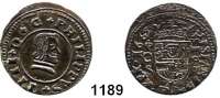 AUSLÄNDISCHE MÜNZEN,Spanien Philipp IV. 1621 - 1665 16 Maravedis 1663 S, Cordoba.  4,69 g.  Cayon 5534.