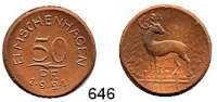 P O R Z E L L A N M Ü N Z E N,Münzen von anderen Deutschen Keramischen Fabriken Elmschenhagen 25 Pfennig 1921 braun.  Menzel 6479.1