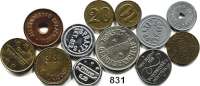 Notmünzen; Marken und Zeichen,0 L O T S     L O T S     L O T S LOT von 12 verschiedenen Marken und Zeichen.  Deutschland/Schweiz.