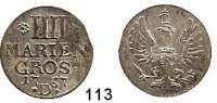 Deutsche Münzen und Medaillen,Preußen, Königreich Friedrich II. der Große 1740 - 1786 4 Mariengroschen 1757 D, Aurich. 4,21 g.  Kluge 253.2.   v.S. 1317.  Olding 250.