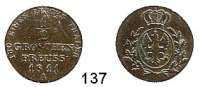 Deutsche Münzen und Medaillen,Preußen, Königreich Friedrich Wilhelm III. 1797 - 1840 1/2 Groschen 1811 A.  Prägung für Ost- und Westpreußen.  AKS 43.  Jg. 19.  Olding 150.