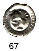Deutsche Münzen und Medaillen,Brandenburg - Preußen Friedrich II. 1440 - 1470 Helmhohlpfennig, Frankfurt an der Oder.  0,32 g.  Bahrfeldt 16.