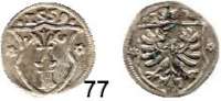 Deutsche Münzen und Medaillen,Brandenburg - Preußen Joachim II. 1535 - 1571 Dreier 1559, Berlin.  0,95 g.  Bahrfeldt 373.