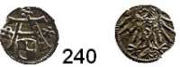 Deutsche Münzen und Medaillen,Preußen, Herzogtum Albrecht von Brandenburg (1511) 1525-1568 Denar o.J. (1529-1531).  0,33 g. Neumann 49.