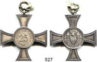 M E D A I L L E N,Schützen Spandau Silbernes Kreuz mit Öse o.J. der Schützengilde Spandau (bei Berlin).  Für 25 Jahre.  43 x 47 mm.  20,48 g.