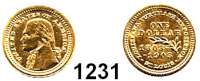 AUSLÄNDISCHE MÜNZEN,U S A  1 Dollars 1903.  (1,53g fein).  Louisiana/Jefferson.  Schön 127.  KM 119.  Fb. 98.  GOLD
