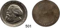 Deutsche Demokratische Republik,M E D A I L L E N  Einseitige Silbermedaille der Münze Berlin 1953 (900).  70. Todestag von Karl Marx.  Kopf nach links. / 