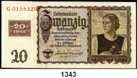P A P I E R G E L D,D D R  20 DM-Koupon 1948 auf 20 Reichsmark vom 16.6.1939.  Ros. SBZ-7.