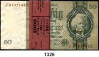 P A P I E R G E L D,R E I C H S B A N K  50 Reichsmark 30.3.1933.   (Originalbündel mit Banderole, 1.Schein fehlt)  LOT 19 Scheine.