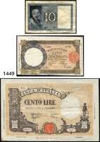 P A P I E R G E L D,AUSLÄNDISCHES  PAPIERGELD Italien 10(5) Lire(1x1938, 4x1939);  50(10) Lire 23.8.1943(8), 1.2.1944(2);  100(12) Lire(1941-1942);  100 Lire 10.10.1944.  Pick 25 b, 25c(4), 55 b(12), 66(10), 67 a.  LOT 28 Scheine.