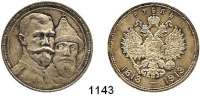 AUSLÄNDISCHE MÜNZEN,Russland Nikolaus II. 1894 - 1917 Rubel 1913, St. Petersburg.  300 Jahre Romanow.  Bitkin 336.  Schön 22.  Y 70.